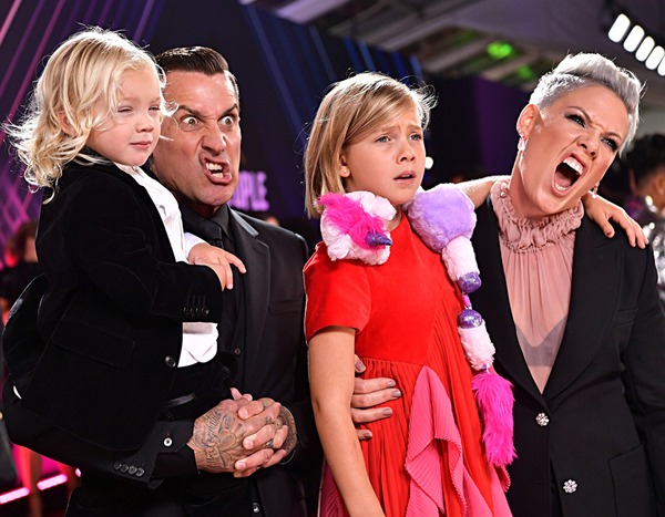 Pink, Carey Hart & Their Kids from People's Choice Awards 2019 Candid